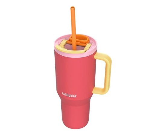 Thermal mug with telescopic straw Kambukka Rio Tumbler 950ml Pink Papaya