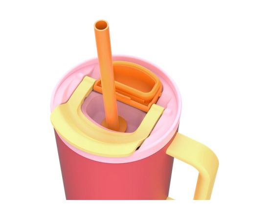 Thermal mug with telescopic straw Kambukka Rio Tumbler 950ml Pink Papaya