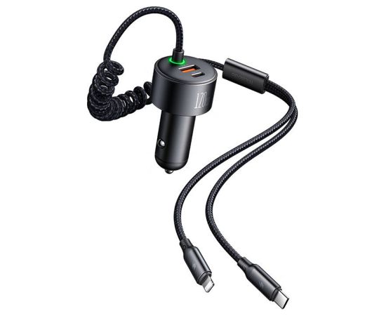 Mcdodo CC-0370 car charger, USB-C, Lightning, 120W, retractable cables