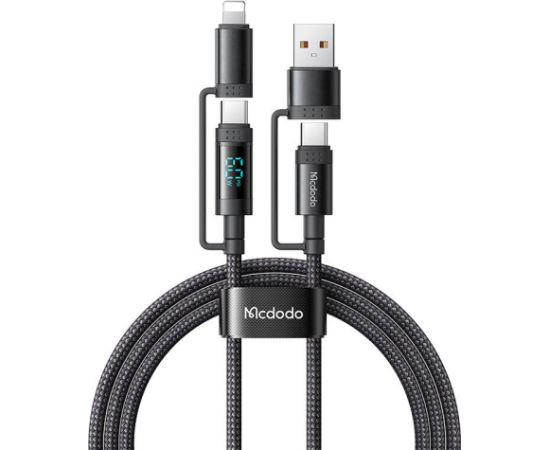 McDodo 4-in-1 USB-C/A to USB-C/Lightning cable CA-1990 1.2m (black)