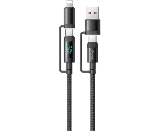 McDodo 4-in-1 USB-C/A to USB-C/Lightning cable CA-1990 1.2m (black)