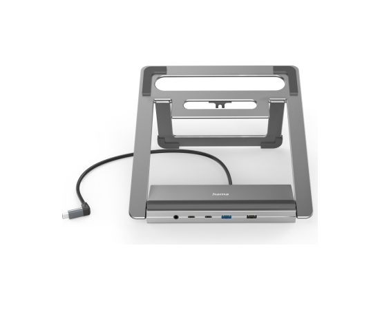 Hama 00200139 Connect2Office Stand, USB-C dock, 12 ports, 100 W, Gray