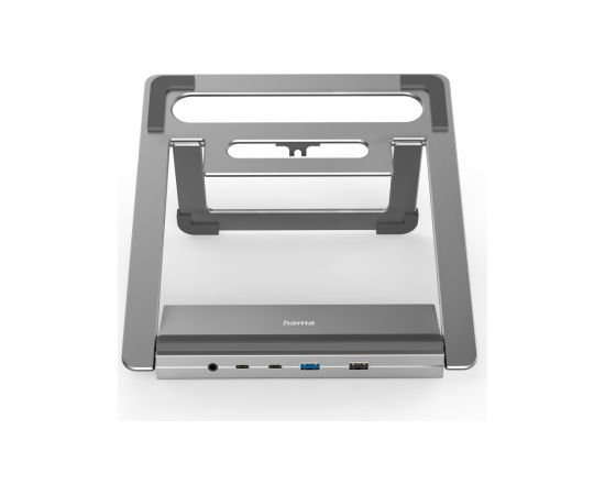 Hama 00200139 Connect2Office Stand, USB-C dock, 12 ports, 100 W, Gray