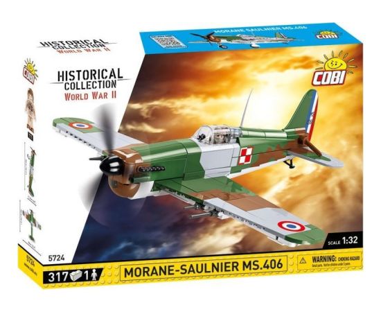 Cobi Historical Collection WWII Samolot myśliwski Morane-Saulnier MS.406 (5724)