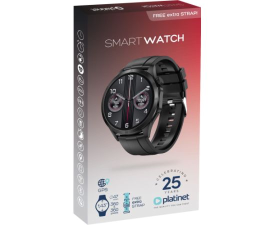 Platinet smartwatch PSMART20B, black (46113)