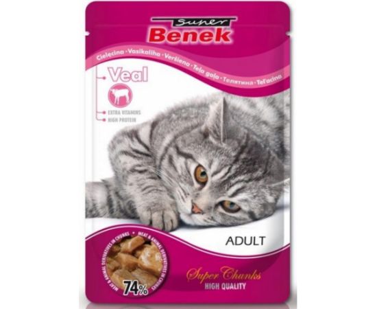 SUPER BENEK Adult Veal - wet cat food - 100 g