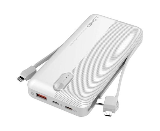 Powerbank LDNIO PL1013, 10000mAh + 3in1 cable (white)