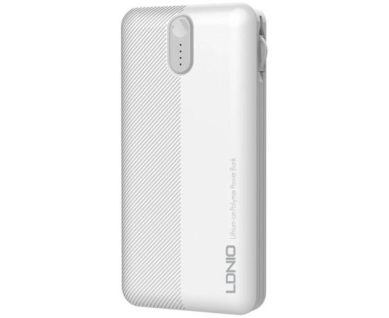 Powerbank LDNIO PL1013, 10000mAh + 3in1 cable (white)