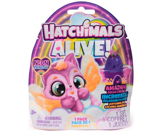 HATCHIMALS Alive Dzīvnieciņi neona varavīksnes krāsās necaurspīdīgajā iepakojumā