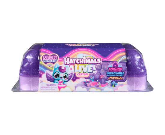 HATCHIMALS Alive Rotaļu komplekts Neona varavīksnes krāsu olas kastītē