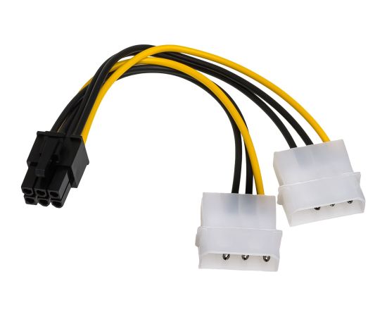 Адаптер с кабелем Akyga AK-CA-13 2x Molex (м) | PCI-E 6 pin (м) 15 см