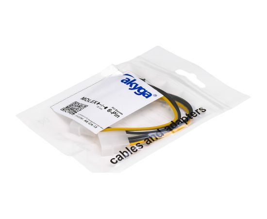 Адаптер с кабелем Akyga AK-CA-13 2x Molex (м) | PCI-E 6 pin (м) 15 см