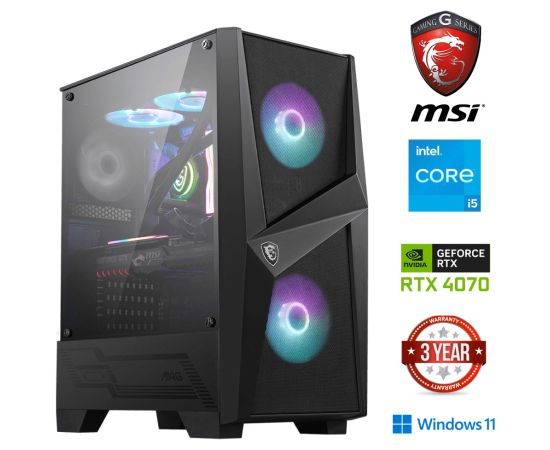 MDD Core i5-13400F 32GB 256GB NVME RTX 4070 Windows 11