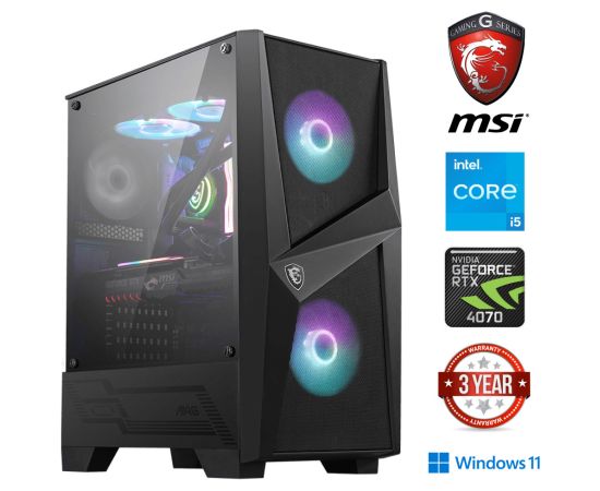 MDD Core i5-13400F 8GB 512GB NVME RTX 4070 Windows 11