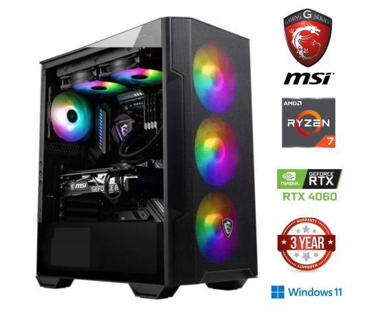 MDD Ryzen 7 5800X 32GB 1TB SSD 1TB HDD RTX 4060 Windows 11