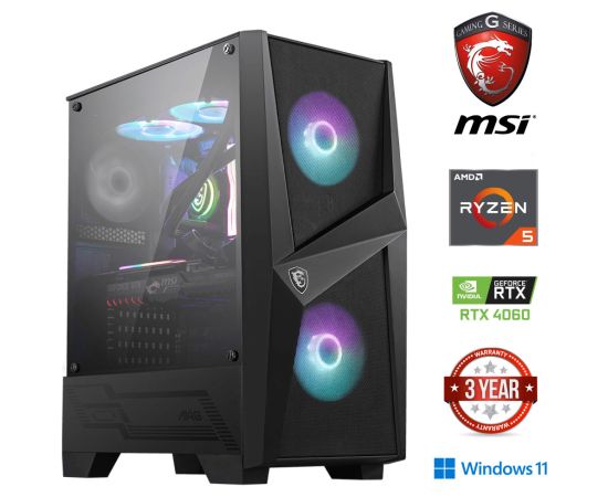 MDD Ryzen 5 5500 32GB 256GB SSD 1TB HDD RTX 4060 8GB Windows 11