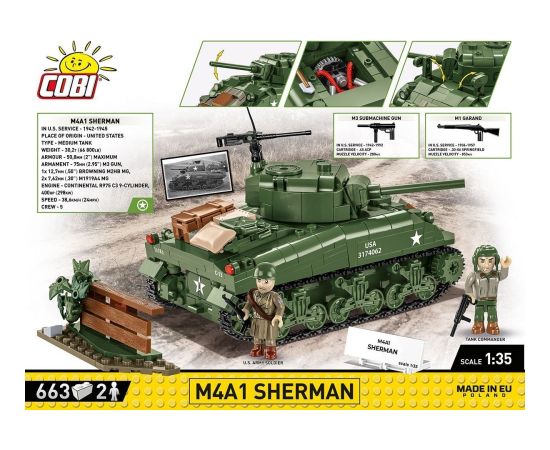 Klocki M4A1 Sherman 663 klocki Cobi Klocki