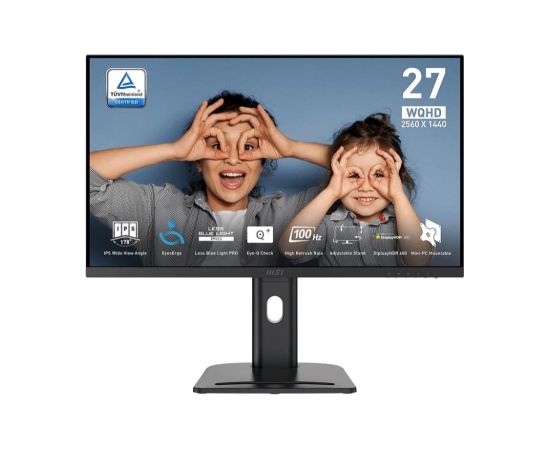 LCD Monitor MSI PRO MP273QP E2 27" Business Panel IPS 2560x1440 16:9 100Hz Matte 1 ms Speakers Swivel Pivot Height adjustable Tilt Colour Black PROMP273QPE2