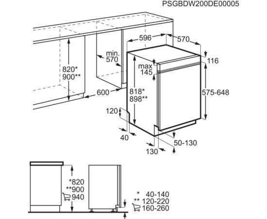 AEG FEE84706PM Trauku mazg. mašīna, pabūvējama, 60cm SprayZone SatelliteClean Ner. tēr.