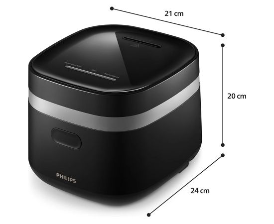 PHILIPS HD3090/80 3000.sērijas Mini daudzfunkcionālais katls, melns