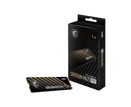 SSD MSI SPATIUM M470 PRO 1TB M.2 PCIe Gen4 NVMe 3D NAND Write speed 4500 MBytes/sec Read speed 6000 MBytes/sec 2.15mm TBW 320 TB MTBF 150000 hours S78-440L0J0-P83