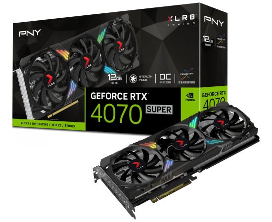 Pny Technologies PNY GeForce RTX 4070 SUPER XLR8 Gaming Verto Epic-X RGB OC 12GB GDDR6X (VCG4070S12TFXXPB1-O)