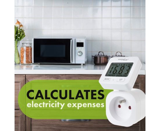 GreenBlue energy meter, wattmeter, 16A, max. 3680W, sub-memory, GB615 E