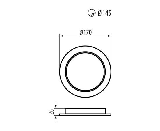 Maclean MCE372 R LED Ceiling Panel Flush Mount SLIM 18W Neutral White 4000K 170x26mm 1900lm