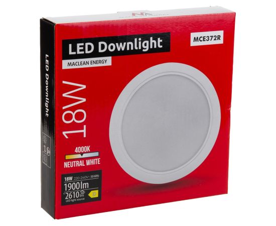 Maclean MCE372 R LED Ceiling Panel Flush Mount SLIM 18W Neutral White 4000K 170x26mm 1900lm