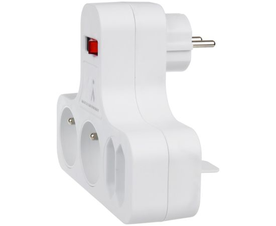 Maclean Energy MCE224 quad socket with switch and stabilizing foot.