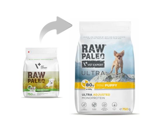 RAW PALEO Ultra Mini Puppy Turkey - dry food for puppies - 750 g