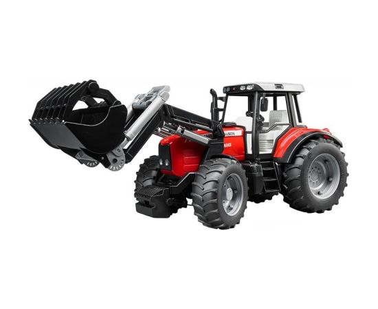 BRUDER Massey Ferguson 7480 with frontloader and timber trailer, 2046