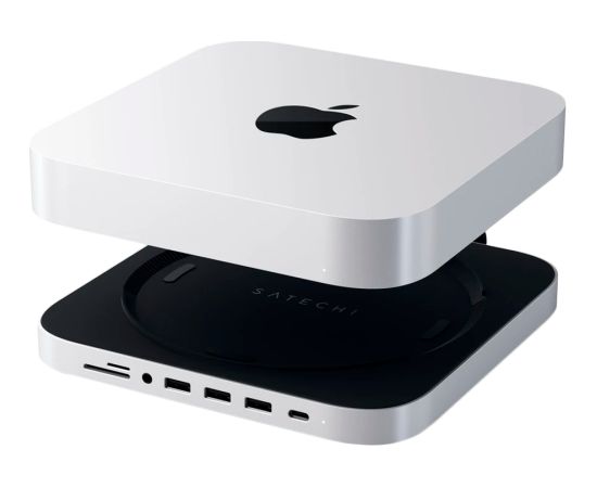 SATECHI Mac Mini Stand & Hub - Silver