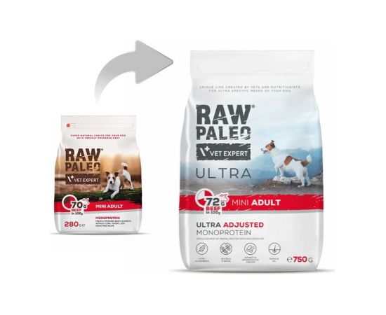 RAW PALEO Ultra Mini Adult Beef - dry dog ​​food - 750 g