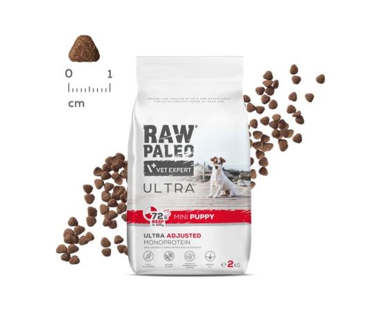 RAW PALEO Ultra Mini Puppy Beef - dry food for puppies of small breeds - 2 kg