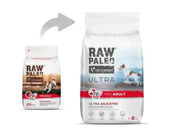 RAW PALEO Ultra Mini Adult Beef - dry dog ​​food - 2 kg