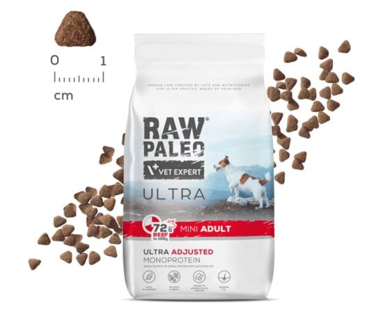 VET EXPERT RAW PALEO Ultra Mini Adult Beef - dry dog ​​food - 8 kg