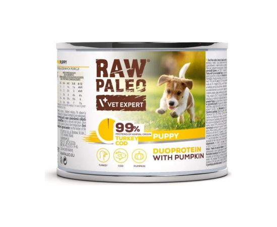 RAW PALEO Duoprotein Turkey & Cod Puppy - wet dog food - 200g