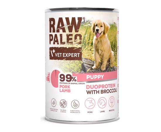 RAW PALEO Duoprotein Pork & Lamb Puppy - wet dog food - 400g