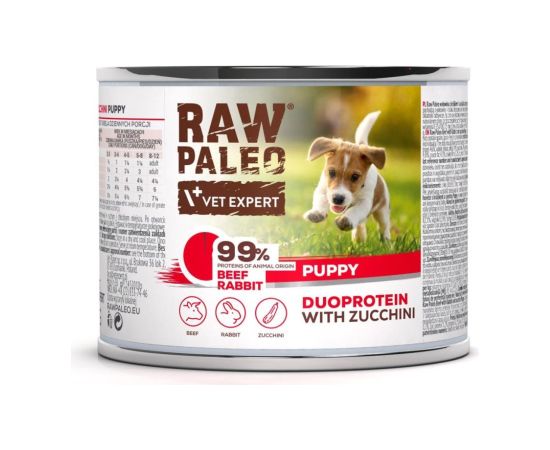 RAW PALEO Duoprotein Beef & Rabbit Puppy - wet dog food - 200g