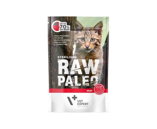 RAW PALEO Adult Cat Sterilised Beef - wet cat food - 100 g