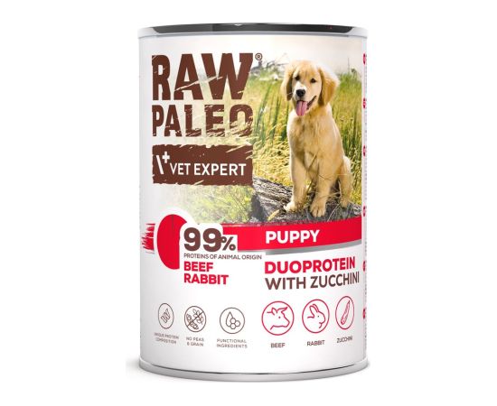 RAW PALEO Duoprotein Beef & Rabbit Puppy - wet dog food - 400g