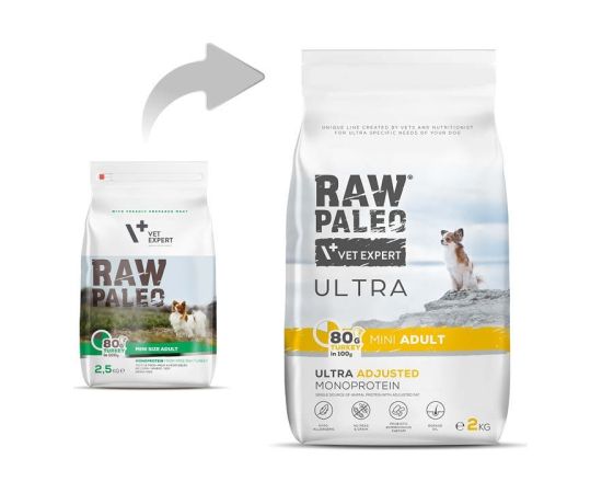 RAW PALEO Ultra Mini Adult Turkey - dry dog ​​food - 2 kg