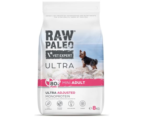 RAW PALEO Ultra Pork Mini Adult - dry dog food - 8kg