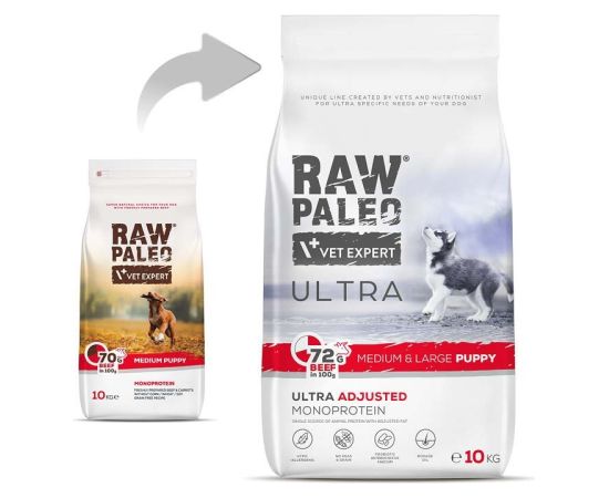 RAW PALEO Ultra Medium&Large Puppy Beef - dry food for puppies - 10 kg