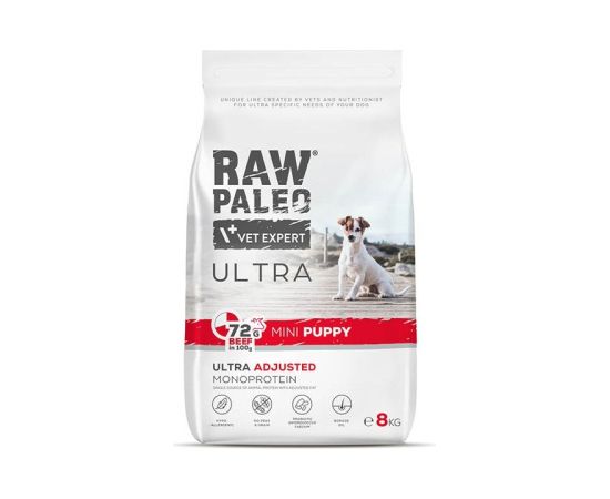 RAW PALEO Ultra Mini Puppy Beef - dry food for puppies of small breeds - 8 kg