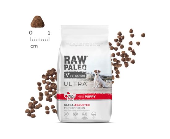 RAW PALEO Ultra Mini Puppy Beef - dry food for puppies of small breeds - 8 kg