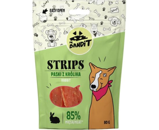 MR. BANDIT STRIPS Rabbit Strips - dog treat - 80 g