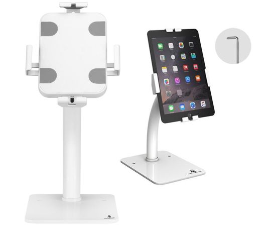 Maclean MC-468W Universal Tablet Stand Holder Lockable 7.9" - 11" Table or Wall Mounting Public Display Kiosk Sturdy Anti-Theft