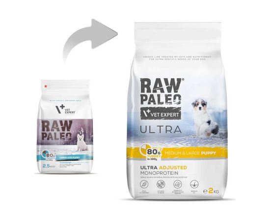 RAW PALEO Ultra Medium&Large Puppy Turkey - dry food for puppies - 2 kg